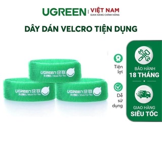 Combo túi dây dán Velcro tiện dụng dài 17,8cm UGREEN 20314 (màu xanh lá)