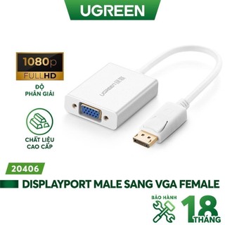 Cáp chuyển đổi displayport male sang vga female - dài 15cm- ugreen 20406 -