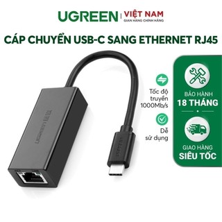 Cáp chuyển đổi USB type C sang đầu mạng Ethernet RJ45 Gigabit UGREEN 50307
