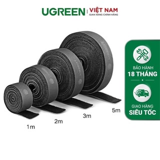 Dây dán Velcro màu xám UGREEN LP124 Tiện dụng đa năng | Dài 1-5m Bảo Hành 18 Tháng 1 Đổi 1