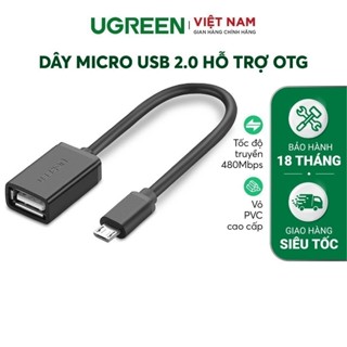 Dây Micro USB 2.0 OTG UGREEN US133 | Vỏ PVC cao cấp | Tốc độ truyền tải dữ liệu 480Mbps | Bảo hành 18 tháng