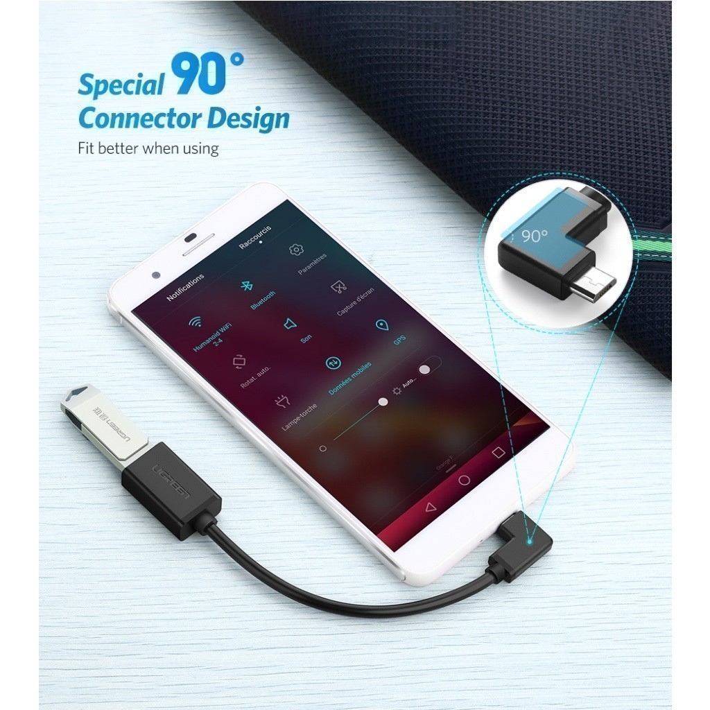 Dây Micro USB 2.0 OTG UGREEN US133 | Vỏ PVC cao cấp | Tốc độ truyền tải dữ liệu 480Mbps | Bảo hành 18 tháng | BigBuy360 - bigbuy360.vn