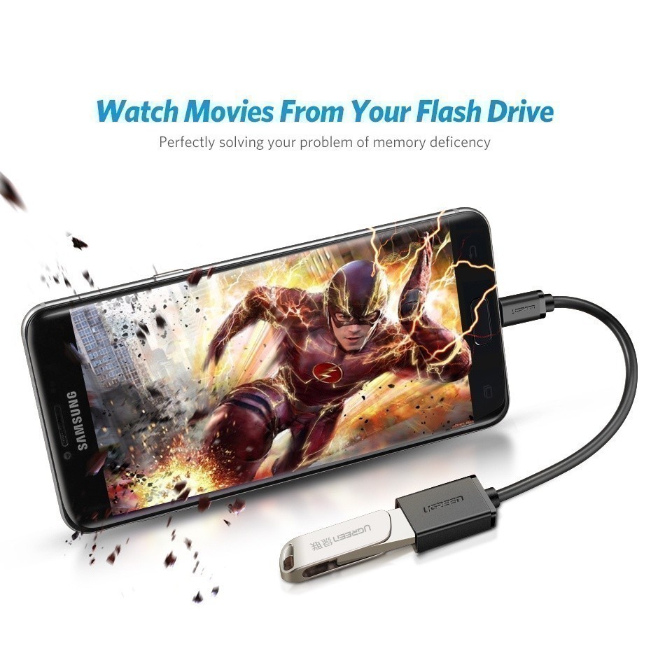 Dây Micro USB 2.0 OTG UGREEN US133 | Vỏ PVC cao cấp | Tốc độ truyền tải dữ liệu 480Mbps | Bảo hành 18 tháng | BigBuy360 - bigbuy360.vn