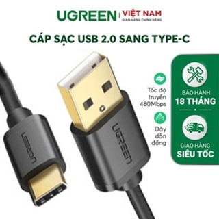 Dây cáp sạc và truyền dữ liệu USB 2.0 sang USB Type-C dài từ 0.25-3m UGREEN US141 - Hàng phân phối chính hãng - Bảo hành
