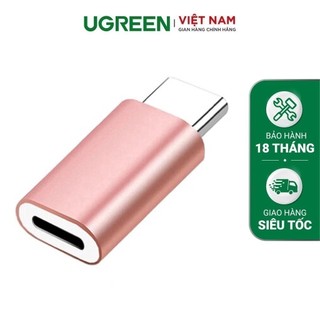 Đầu chuyển Micro USB cái sang USB-Type C đực vỏ nhôm UGREEN US189