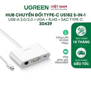 Cáp chuyển đổi USB Type C sang VGA + Hub USB 3.0 và USB2.0 UGREEN US182 30439