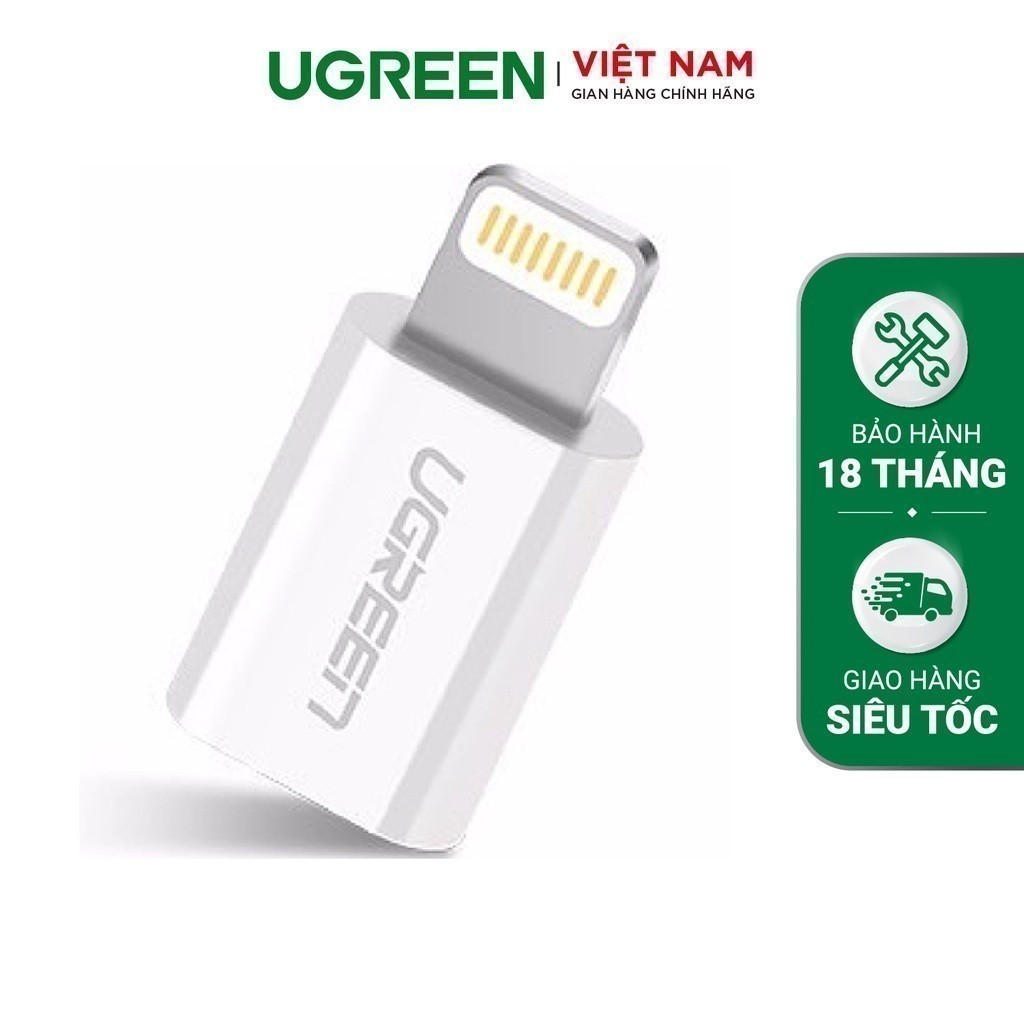 Đầu chuyển đổi Micro USB sang Lightning có chứng chỉ MFI UGREEN