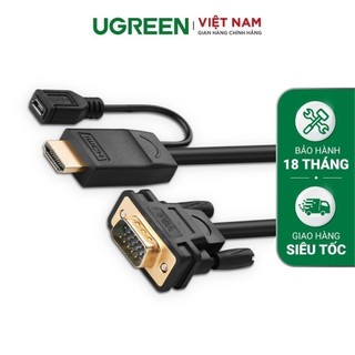 Dây cáp chuyển đổi HDMI sang VGA dẹt có hỗ trợ nguồn UGREEN MM101