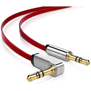 Dây Audio 3.5mm dẹt, mạ vàng 1 đầu vuông 90, TPE UGREEN AV119