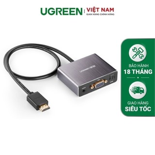 Cáp chuyển đổi HDMI sang VGA tích hợp cổng quang Optical Analog SPDIF 5.1 và Audio 3.5mm UGREEN 40282