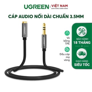 Dây AV nối dài 3.5mm UGREEN AV118 |  Đầu mạ vàng có hỗ trợ mic  | Vỏ cáp làm từ nhựa TPE cao cấp  | Bảo hành 18 tháng