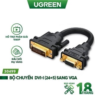 Cáp chuyển đổi DVI-I (24+5) sang VGA dài 15cm UGREEN 30499