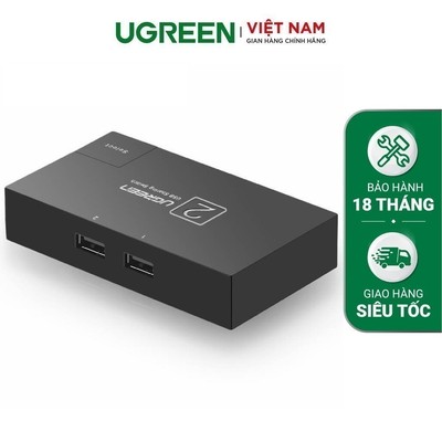 Bộ chuyển mạch chia sẻ USB 2.0 - 2 vào 1 - UGREEN US158 - 30345 (đen)
