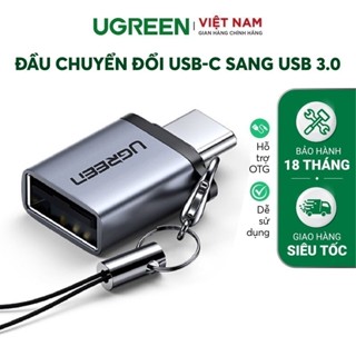 Đầu chuyển đổi cổng USB 3.0 sang Type C đực UGREEN US270 | Hỗ trợ OTG | Có dây gắn móc treo chìa khóa| Bảo Hành 18 Tháng