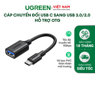 Cáp chuyển đổi USB C sang USB 3.0/2.0 hỗ trợ OTG UGREEN US154 | Vỏ bọc PVC | Tốc độ 5Gbps | Dài 15cm | BH 18 tháng