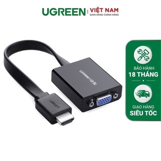 Cáp chuyển đổi HDMI sang VGA dây dẹt tích hợp cổng Audio 3.5mm + Micro USB UGREEN MM103