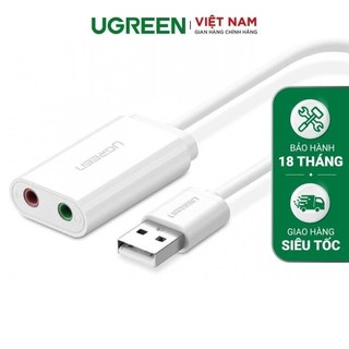 Dây USB 2.0 mở rộng sang đồng thời 2 cổng 3.5mm UGREEN US218 30801