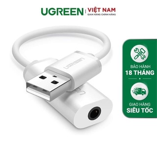 Bộ chuyển USB 2.0 ra âm thanh đầu 3.5mm UGREEN US206 30712 hỗ trợ cả mic và loa