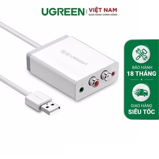 Bộ chuyển âm thanh usb ra 2 đầu 3.5mm và 2 đầu hoa sen ugreen 30521