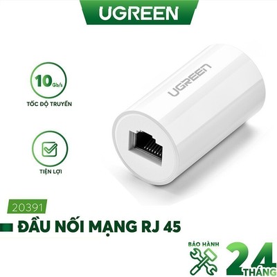 Đầu nối mạng RJ 45 cái sang cái thiết kế đẹp mắt UGREEN 20391 (trắng)