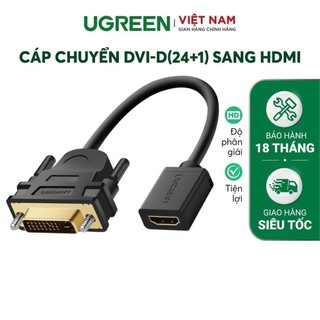 Cáp chuyển đổi đầu DVI male sang HDMI female 20CM UGREEN – 20118 (Đen)