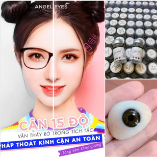Lens trong suốt COSMO không màu chính hãng ANGEL EYES, có hỗ trợ cận lệch, độ cận 1-15, kính áp tròng cận, lens mắt cận