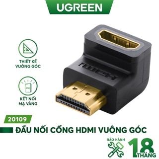 Đầu nối cổng HDMI male sang đầu HDMI female 90 độ UGREEN 20109  - Chính hãng - Bảo hành 18 tháng 1 đổi 1