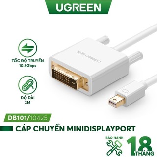 Cáp chuyển đổi mini DisplayPort sang DVI UGREEN MD102 - Hàng phân phối chính hãng - Bảo hành 18 tháng