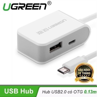 Hub USB OTG 2.0 2 cổng thiết kế riêng cho di động (điện thoại, máy tính bảng có OTG) UGREEN CR105 - 20273