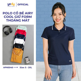 [SALE 30%] Áo thun polo nữ YODY cổ bẻ vải airy cool giữ form thoáng mát, thấm hút mồ hôi, co giãn tốt  APN5046