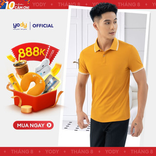 Áo polo nam YODY chất vải Airy Cool phối vai phong cách thể thao APM5351