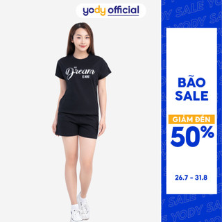 Bộ đồ nữ YODY mặc nhà quần đùi chất cotton thoải mái thoáng mát - BDN6062