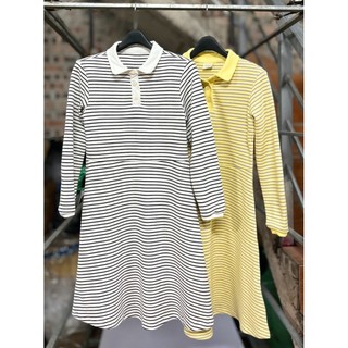 Váy polo Nixkids xuất Hàn dư xịn 2 màu kẻ cho bé gái size 130-150