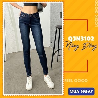 [ĐỒNG GIÁ] Quần jean YODY nữ dáng ôm lưng thấp dáng skinny QJN3102