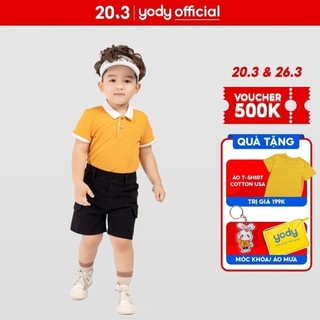 Quần sooc bé trai YODY chất liệu kaki túi ốp thoải mái KID4159