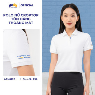 Áo thun polo nữ croptop YODY tôn dáng thoáng mát, thấm hút mồ hôi APN6226