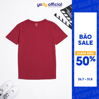  Áo thun YODY nam phông cộc tay, cổ tròn, vải cotton thoáng mát, mềm mịn TSM5289 MTS4