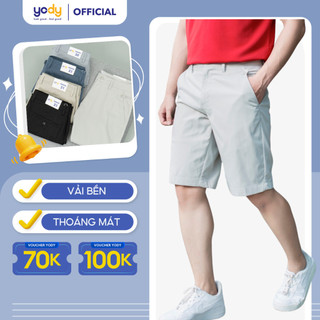 Quần sooc nam Yody chất liệu Kaki, quần short co giãn thoải mái QSM5019