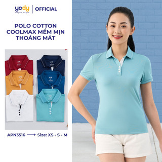 [SALE 30%] Áo Phông Polo Nữ chất liệu cotton coolmax Yody áo thun có cổ mềm mịn thoáng mát APN3516