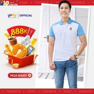 [ ĐG 99K - Không đổi trả] Áo polo nam cafe YODY ngực thêu chú chó đáng yêu khô nhanh chống tia UV APM5329