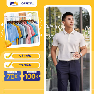 Áo POLO nam thương hiệu YODY dáng suông co giãn mềm mịn thoáng mát khi mặc APM3299