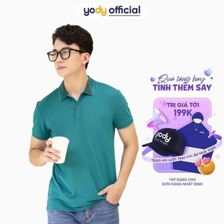 Áo polo nam YODY chất liệu pique sồi phông mềm mại thoáng mát co giãn tốt APM5393