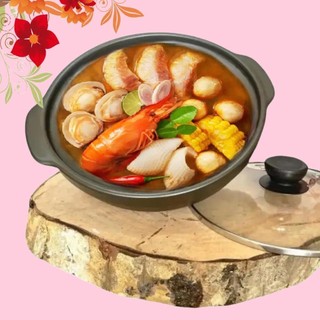 V- NỒI MÌ CAY / NỒI ĐẤT KHO TỘ Nắp kiếng sang trọng Kích thước 20 cm, dung tích 1 lit. Công nghệ Hàn Quốc giúp giữ