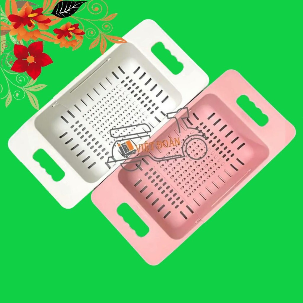 V- Rổ rút kéo đựng chén bát rổ đựng rau củ quả, úp ly. Chất liệu nhựa dày chắn chắn, có rãnh kéo thô