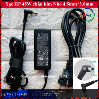 .:SIÊU RẺ:. Sạc Laptop HP 19.5V 2.31A (45W) chân kim nhỏ 4.5mm x 3.0mm - tặng kèm dây nguồn