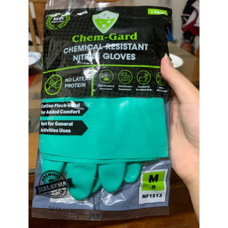 Găng tay cao su nitrile Chem Gard , găng tay cao su Malaysia , găng tay chống hóa chất