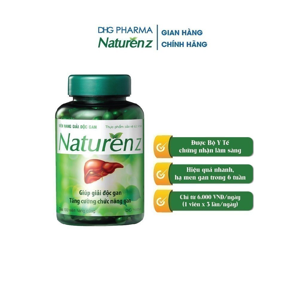TPCN Naturenz hỗ trợ hạ men gan - Chính hãng DHG Pharma 1 chai/10 vỉ