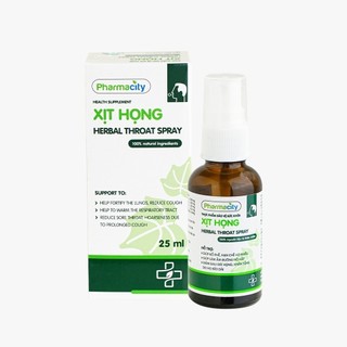 Xịt họng thảo dược Pharmacity Herbal Throat Spray hỗ trợ giảm đau họng và ho