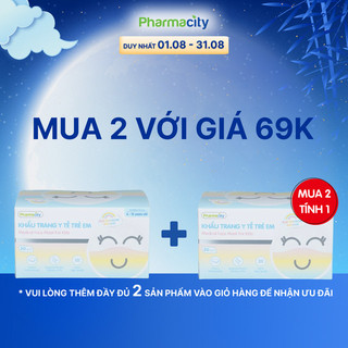 Khẩu trang y tế trẻ em Pharmacity (Hộp 50 cái)