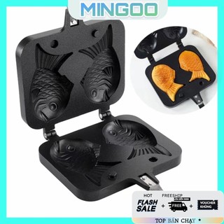 Khuôn Nướng Bánh Cá Taiyaki 4 Con + Tặng kèm công thức làm bánh